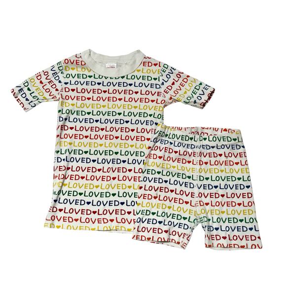 Hanna Andersson Organic LOVED Short John PJs Size 6/7 - Picture 1 of 7